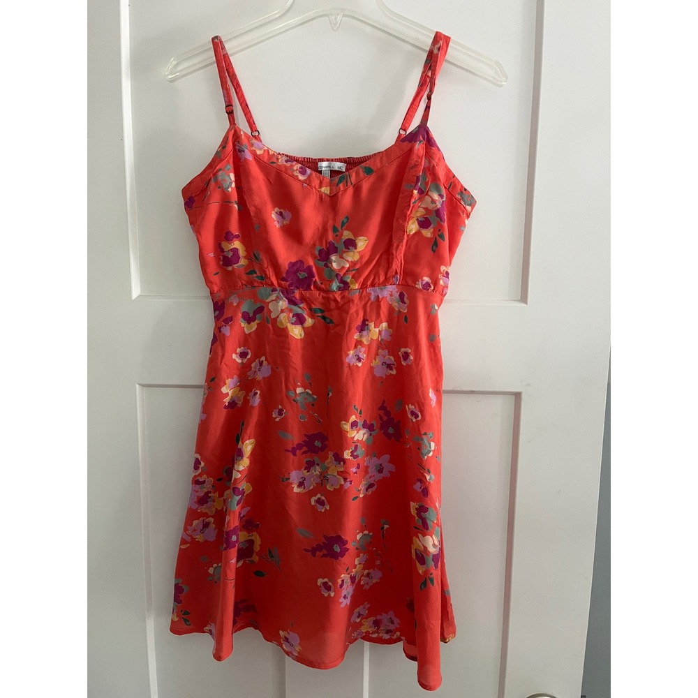 ONeill‎ Womens Coral Floral Smocked Back Mini Dress Size M